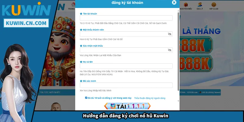 Hướng dẫn đăng ký chơi nổ hũ Kuwin